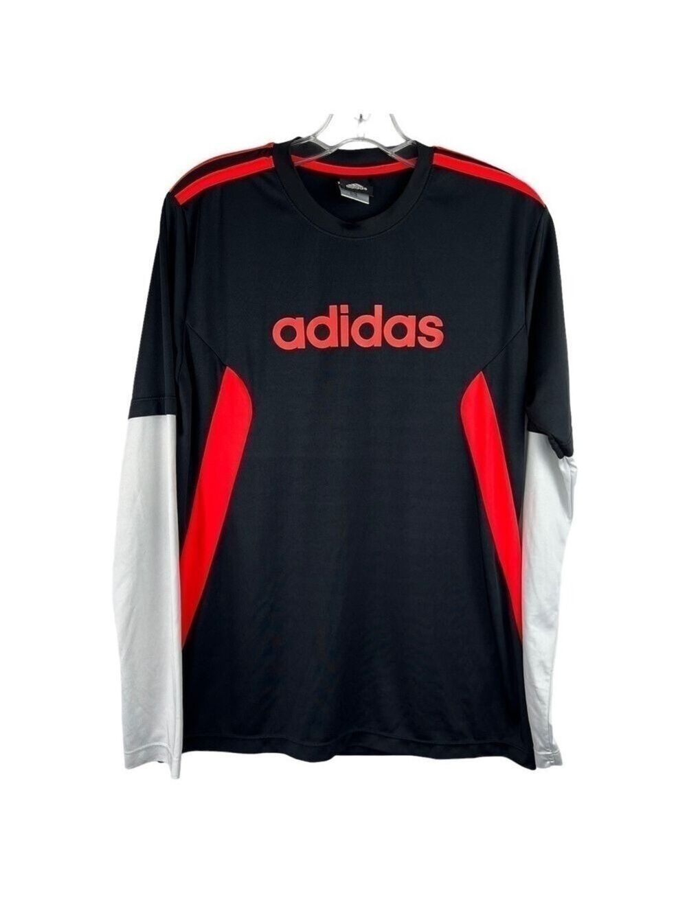 EUC-VINTAGE ADIDAS Double Layer Contrast Long sleeves, Stripes, Logo T-Shirt